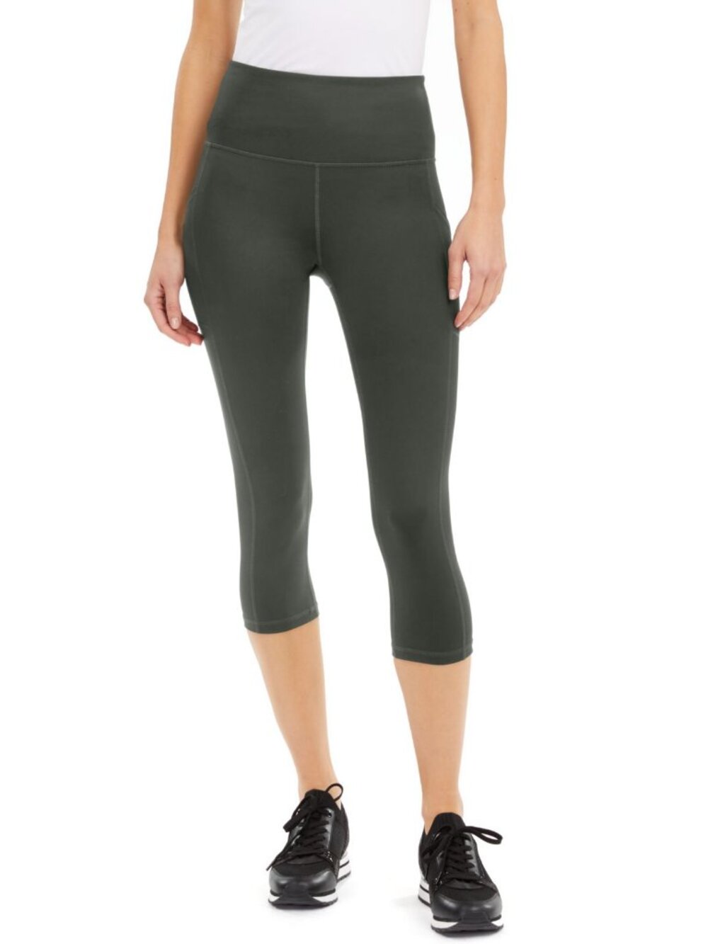 Ideology Womens High-Rise Side-Pocket Cropped Leggings